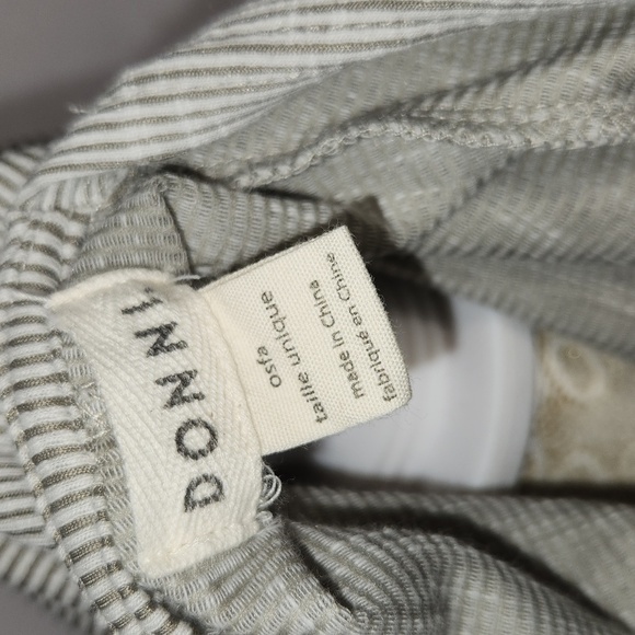 DONNI Grey White Micro Striped Ribbed Open Front Cotton Blend Cardigan Sweater - Picture 10 of 10